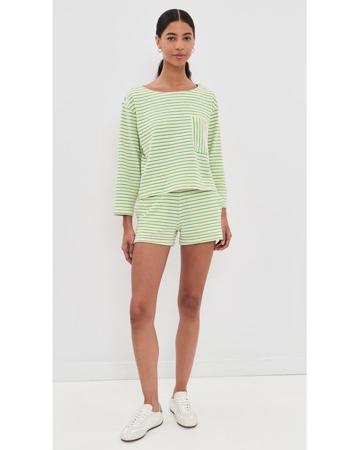 ASKK NY Green Easy Striped Pullover