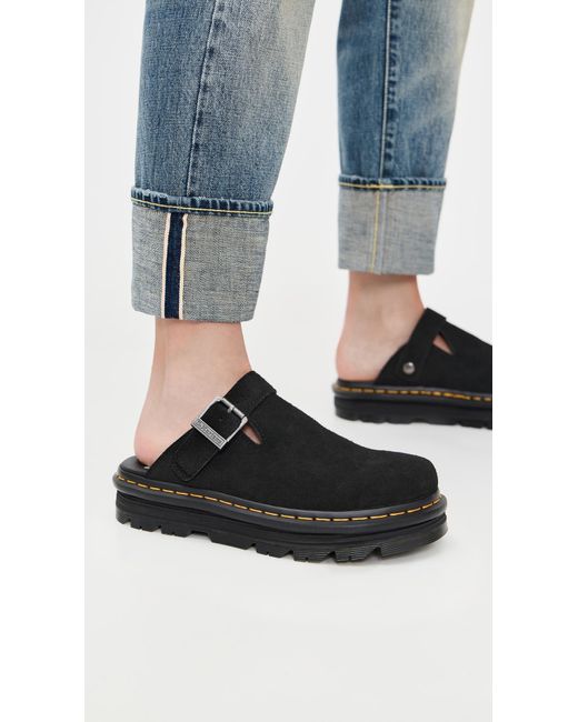 Dr. Martens Black Zeb Zag Mule ( E.H Suede) Shoes