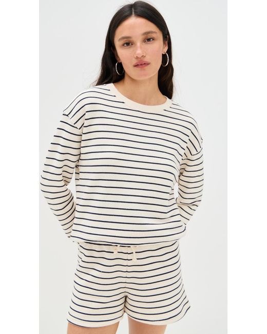 PERFECTWHITETEE Black Tyler French Terry Stripe Pullover Sweatshirt