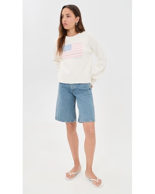 LoveShackFancy White Ty Flag Pullover