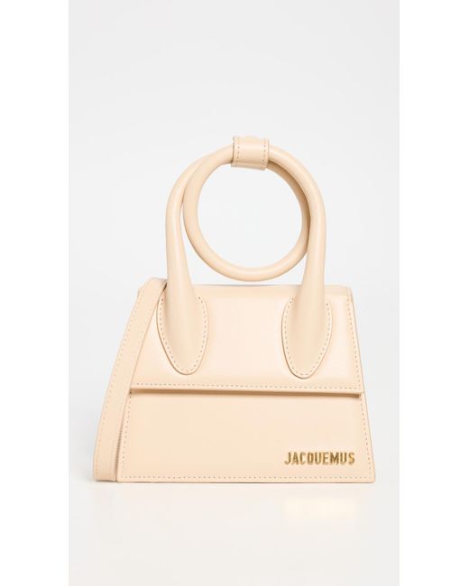 Jacquemus Leather Le Chiquito Noeud Satchel in Beige (Natural) | Lyst UK
