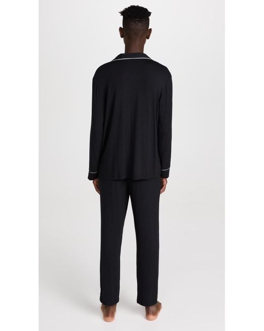 Eberjey Black William Modal Long Pj Set for men