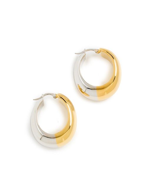 Lizzie Fortunato White Bubble Hoops In Mixed Metal