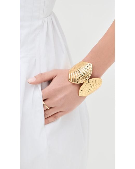 Kenneth Jay Lane Natural Shell Hinged Bracelet