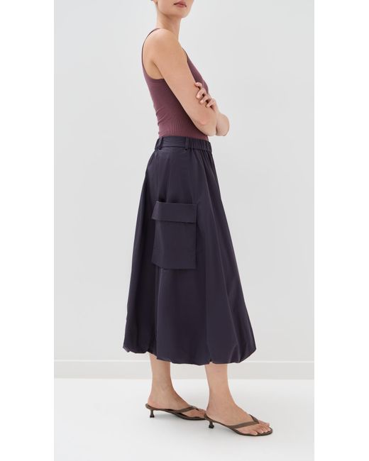 Tibi Blue Poplin Pull On Bubble Skirt