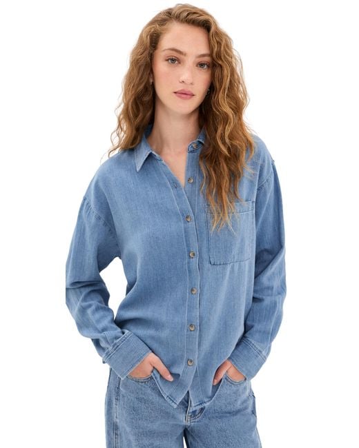 Z Supply Blue Perfect Twill Button Up