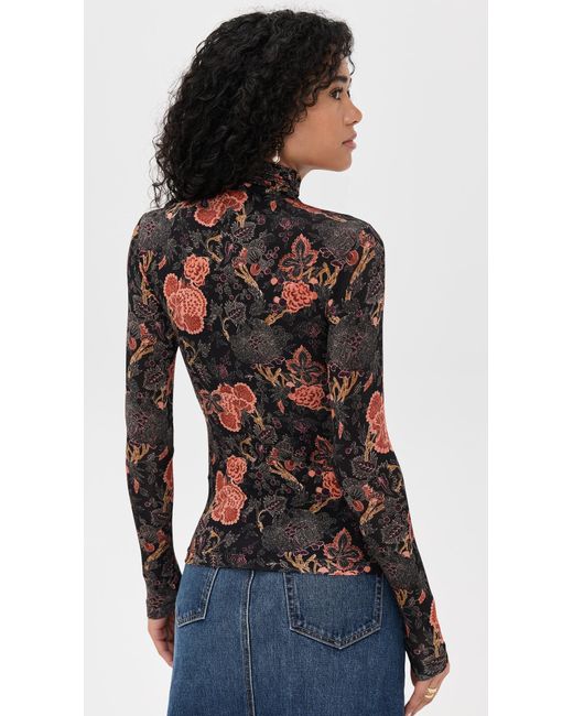 Ulla Johnson Black Aurelia Jersey Long Sleeve Turtleneck Top