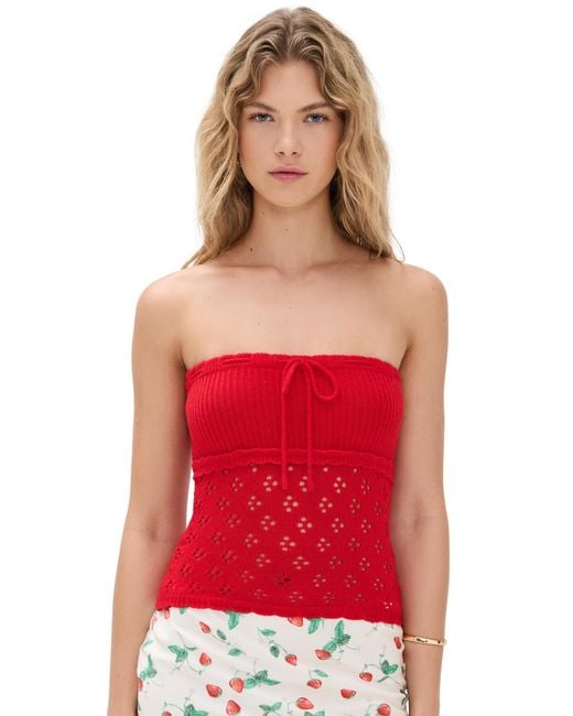 Bailey Rose Red Strapless Top