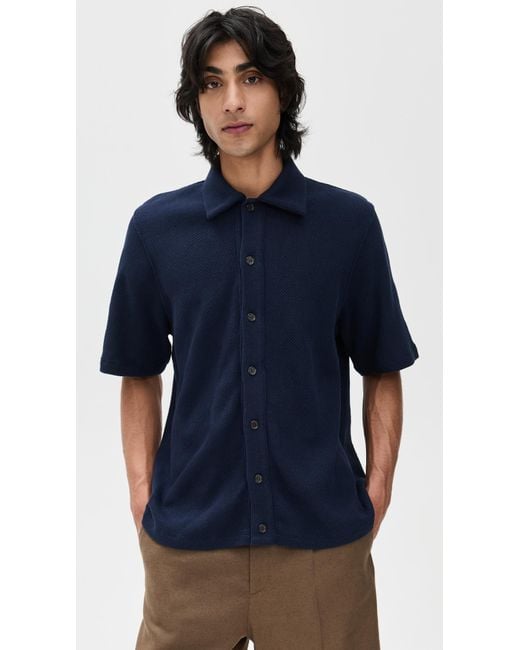 Universal Works Blue Button Through Polo for men