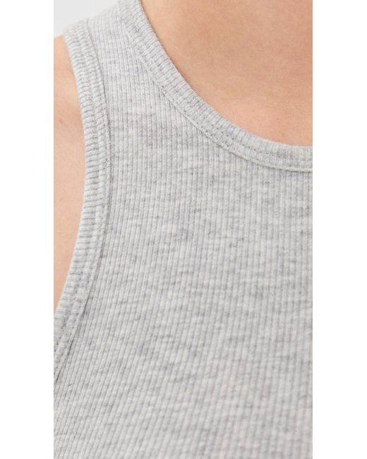 Tibi White Circular Fine Rib T Tank
