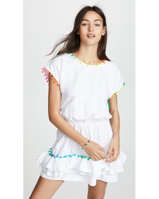 Peixoto Synthetic Nissi Pom Pom Dress in White - Lyst