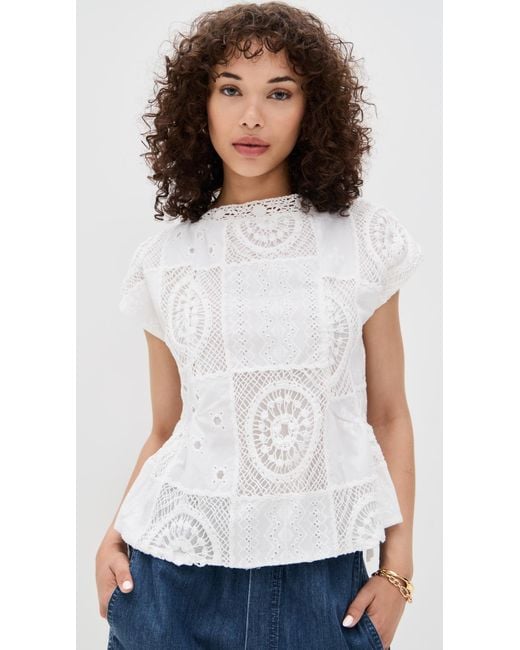 Line & Dot White Biva Tunic Top