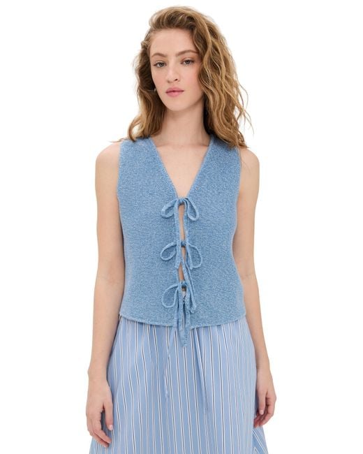 ALIGNE Blue Isla Knitted Tie Waistcoat