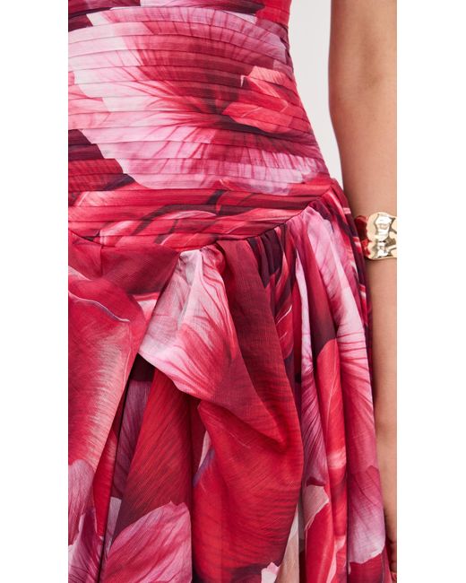 Aje. Red Flora Gown