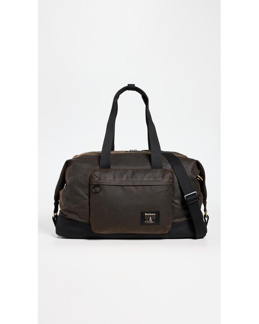 Barbour Black Field Wax Duffle Bag for men