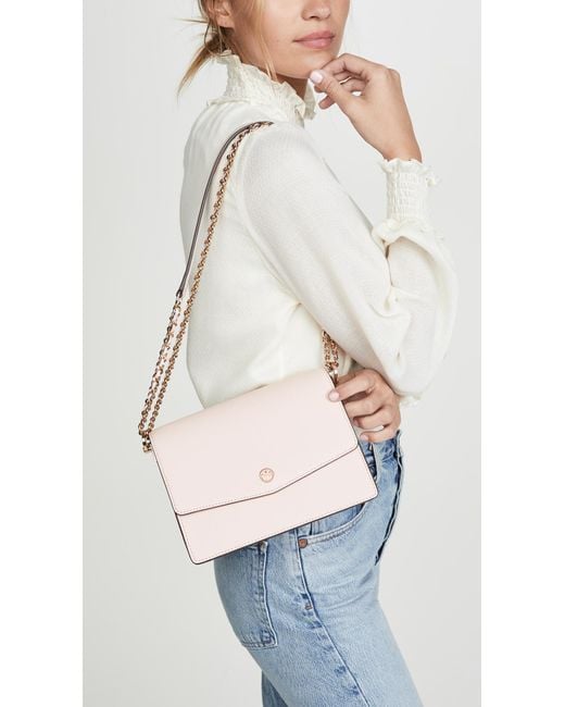 Tory Burch Robinson Convertible Shoulder Bag in Pink Lyst