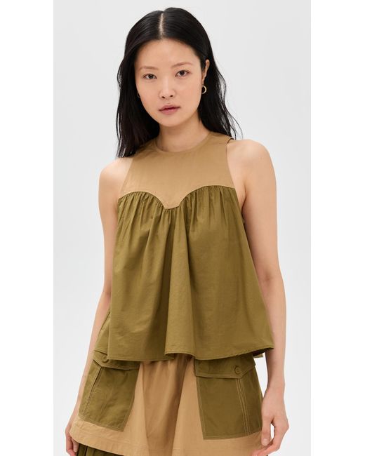 Ulla Johnson Green Kali Top