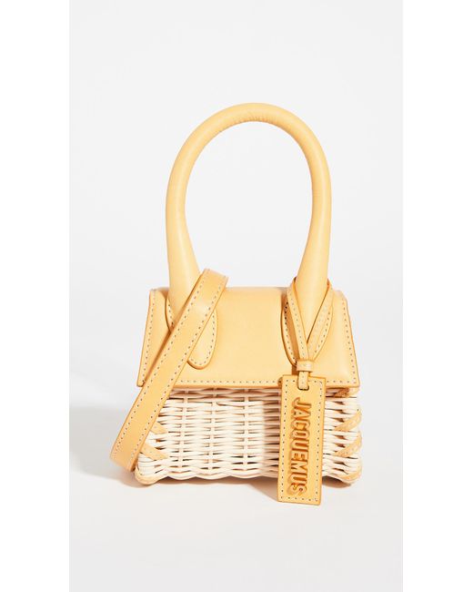 Jacquemus Yellow Le Chiquito Wicker Top-handle Bag