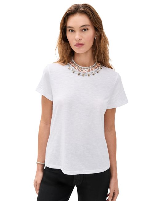 Cinq À Sept White Pearl Rhinestone Necklace Danielle Tee