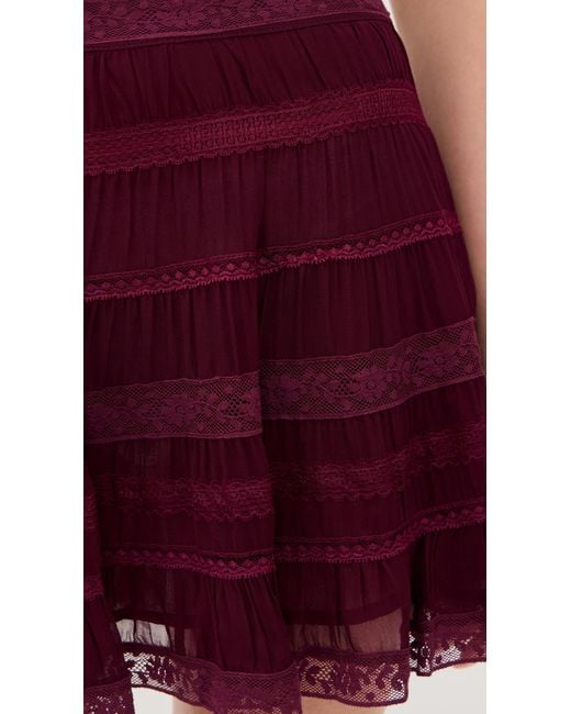 LoveShackFancy Red Fleetta Skirt