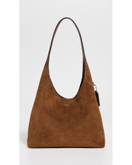 COACH Brown Suede Brooklyn Shoulder Bag 28