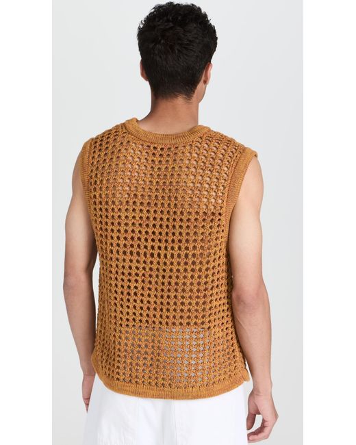 Nicholas Daley Brown Crochet Vest for men