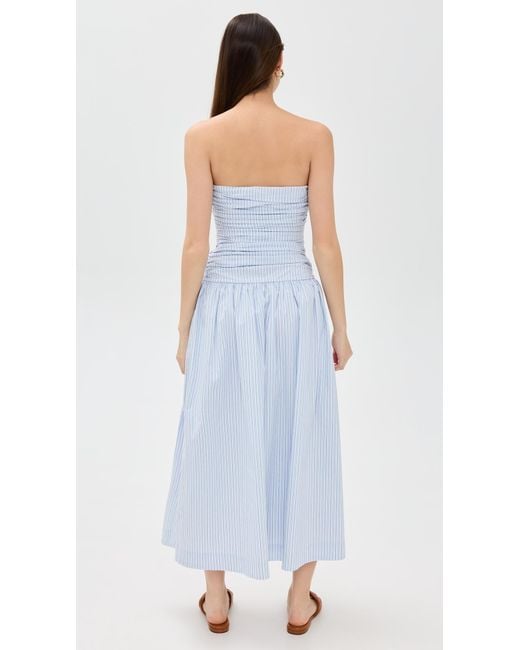 knee length dresses for ladies White Polka Dot Tulle A-Line Midi Dress