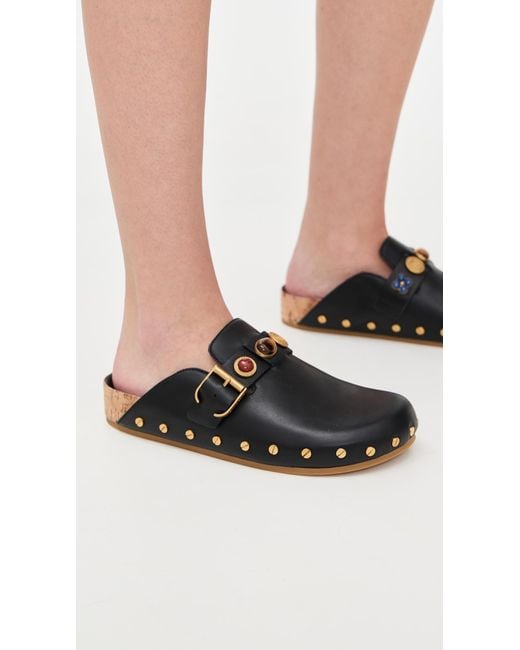 Veronica Beard Black Fern Charm Clogs