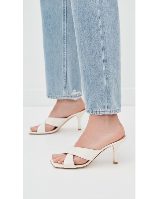 Stuart Weitzman White Dayne Slides 75Mm