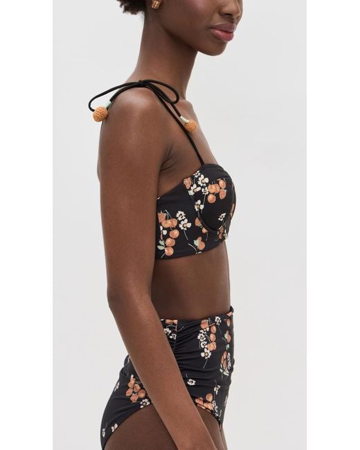 Sea Black Cerise Cherry Bustier Swim Top