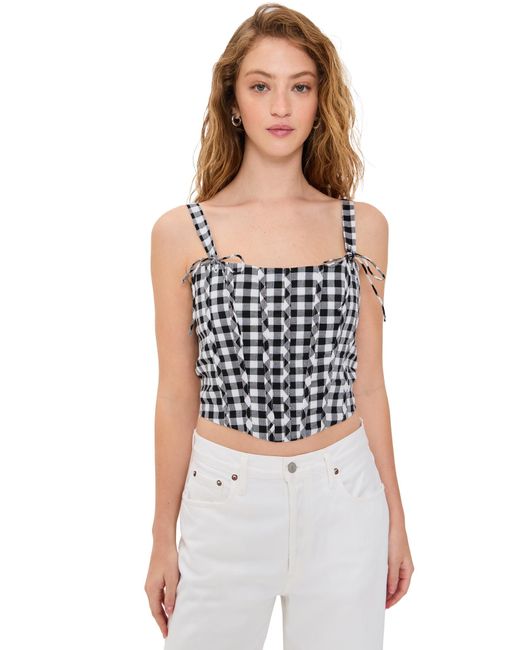 Line & Dot Black Junie Corset Top