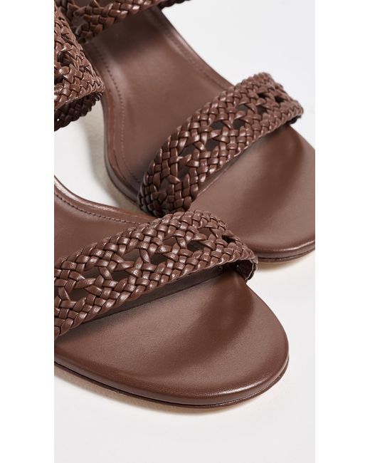 Larroude Brown Dew Drop Macrame Sandals