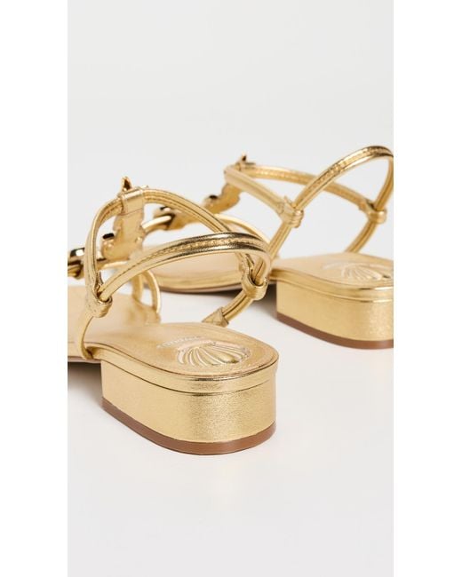 Larroude Metallic Shelly Flat Sandals