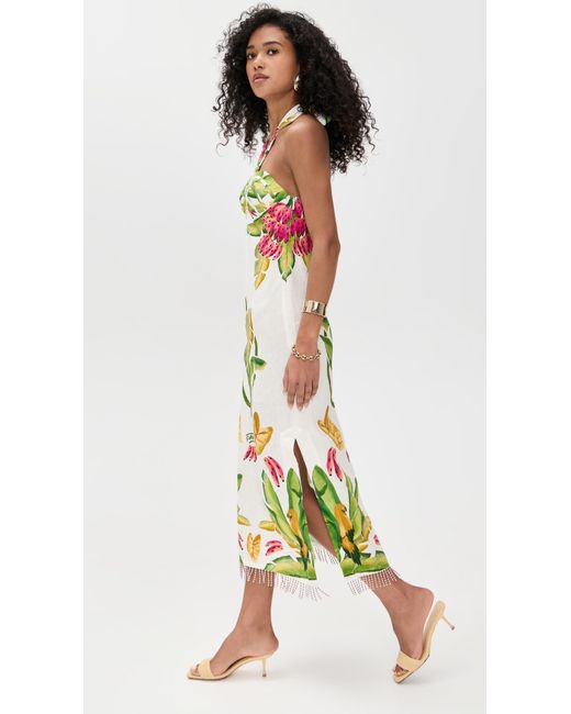 FARM Rio Summer Foliage Scarf Midi Dress | Lyst