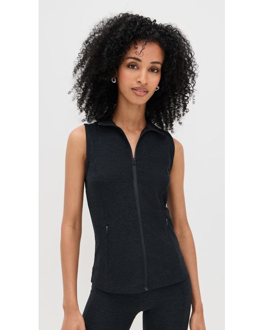Beyond Yoga Black Venice Zip Front Vest