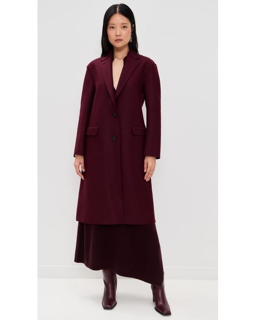 Harris Wharf London Purple Chester Coat Pressed Wool Coat