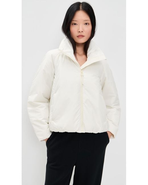Beyond Yoga White Warm Up Puffer Jacket