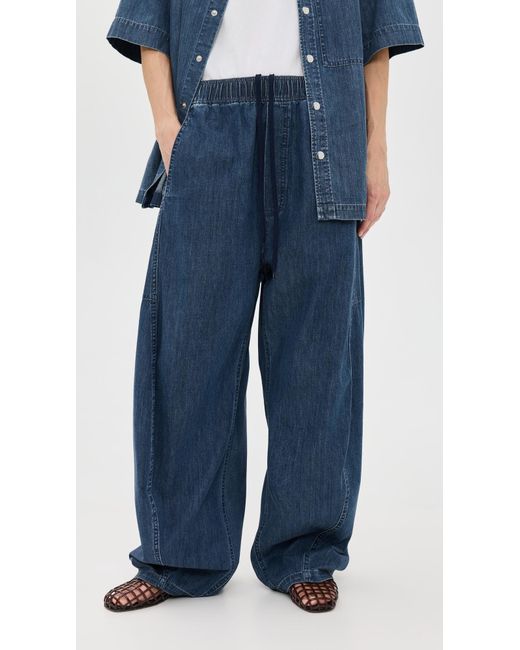Tibi Blue Summer Denim Classic Wash Winslow Pants Petite