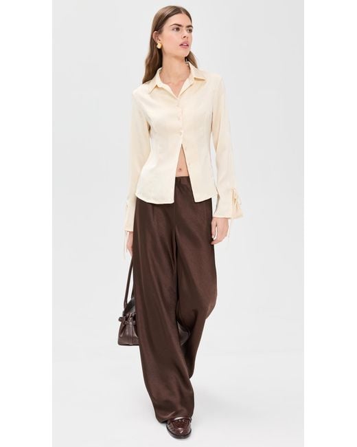 Vince Brown High Waist Fluid Satin Bias Pants
