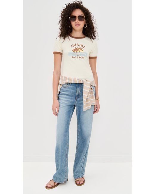 Rag & Bone Black Rib Miami Ringer Tee