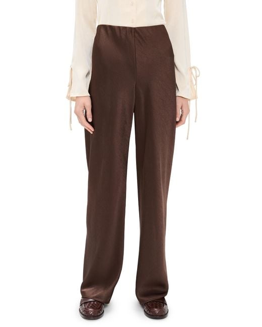 Vince Brown High Waist Fluid Satin Bias Pants