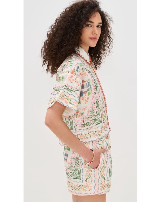 En Saison Multicolor Alaia Linen Top