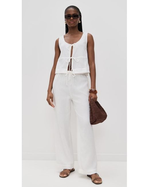 Wayf White Ani Drawstring Pants