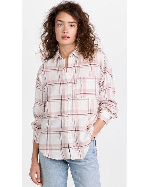 Z Supply Flannel Road Trip Plaid Shirt in White | Lyst