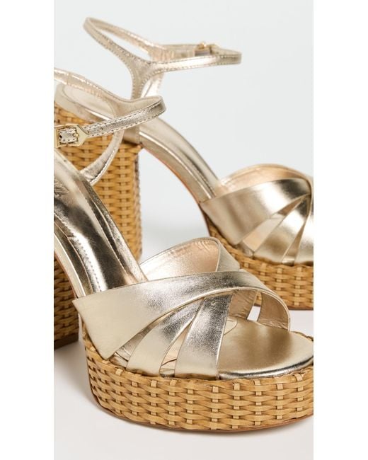 SCHUTZ SHOES Multicolor Keefa Straw Platform Sandals