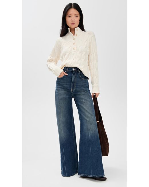 Splendid White X Cella Jane Half Placket Sweater