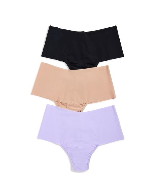 Hanky Panky Blue Breathe High Rise Thong 3 Pack Back/taupe/wisteria