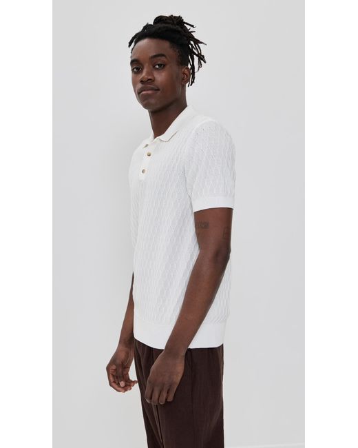 Club Monaco White Diamond Polo for men