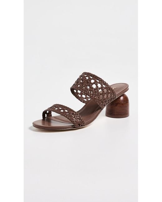 Larroude Brown Dew Drop Macrame Sandals