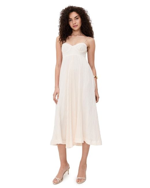 AMUR White Jill Midi Dress
